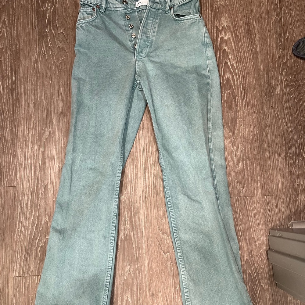 Zara Teal Blue Jeans
